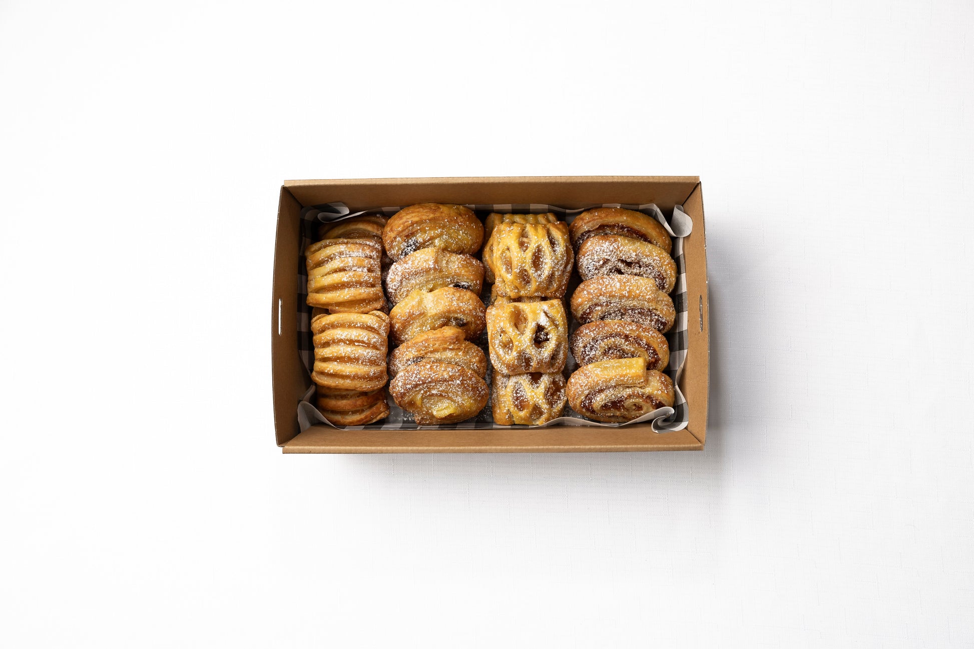 A box of freshly baked danishes